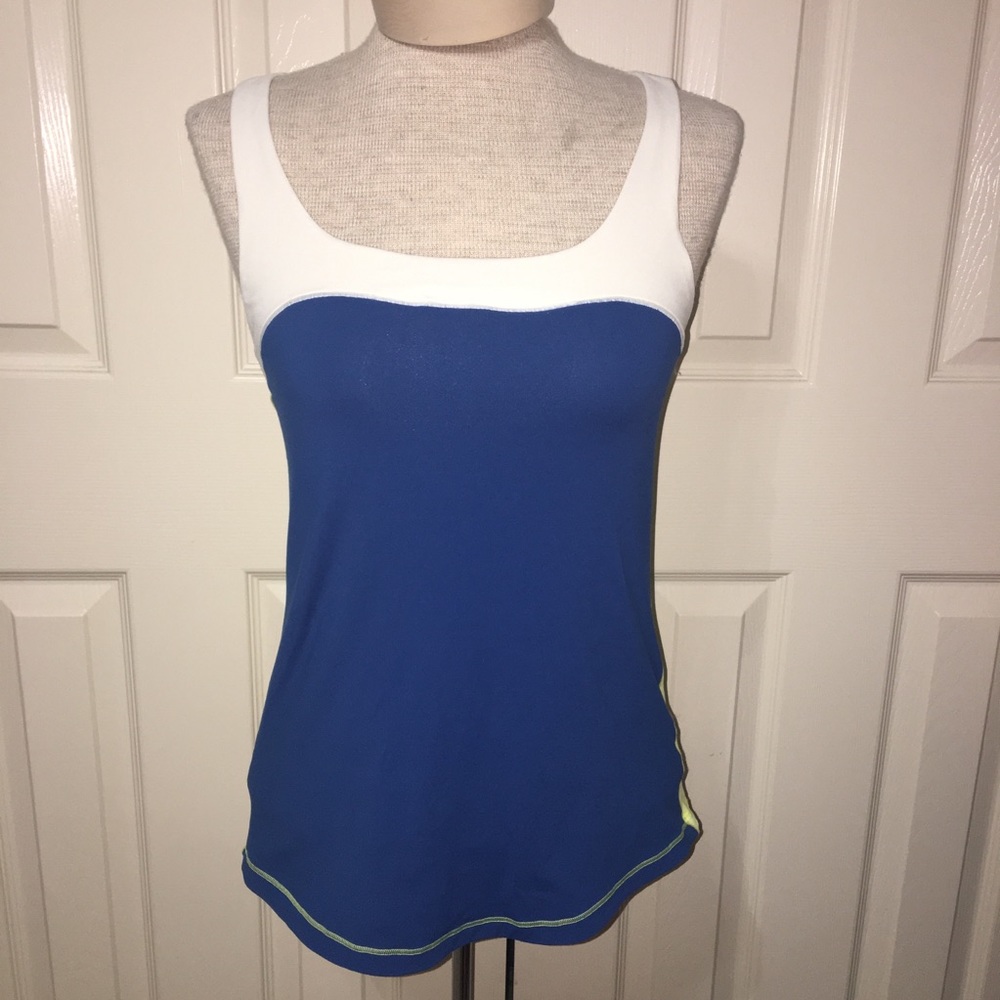 LuluLemon Blue, White And Yellow Tank